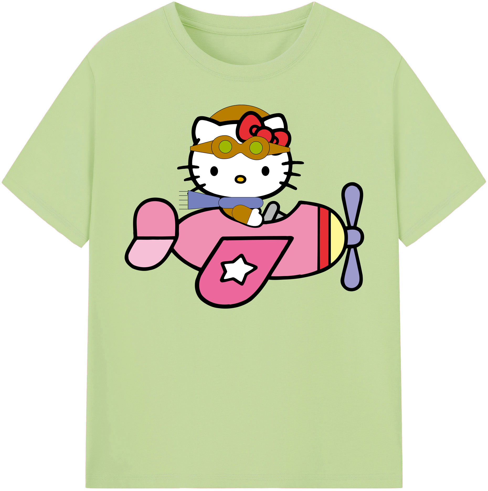 （画像用） Hello Kitty ハローキティ 綿100％半袖Tシャツ（フロントプリント）